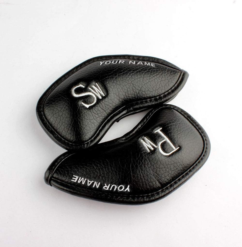 CRAFTSMAN GOLF 12pcs or 1pc Thick Synthetic Leather Golf Iron Head Covers Set Headcover Fit All Brands Callaway Ping Taylormade Cobra Etc. Also Custom Name