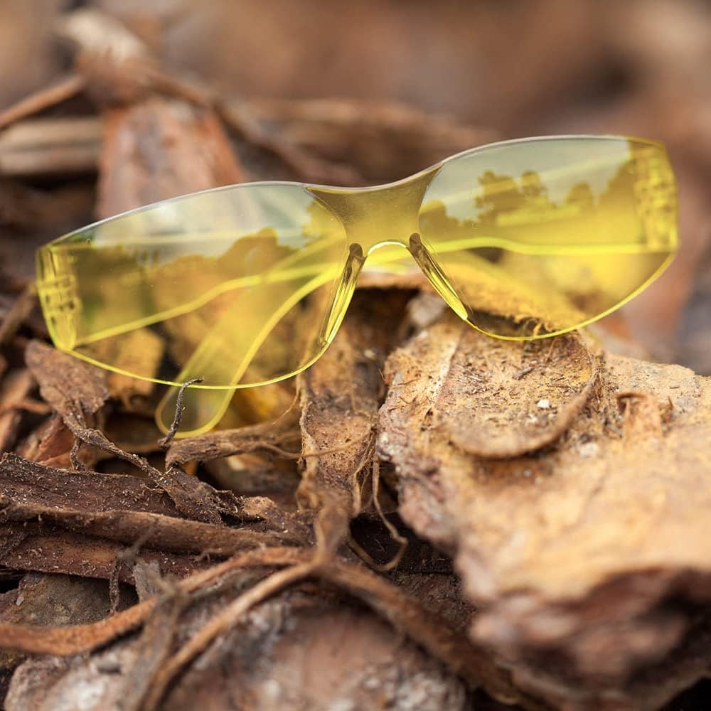 BISON LIFE Safety Glasses - Scratch Resistant Wrap Around Eyewear, Polycarbonate ANSI Z87.1 Impact Resistant Lens