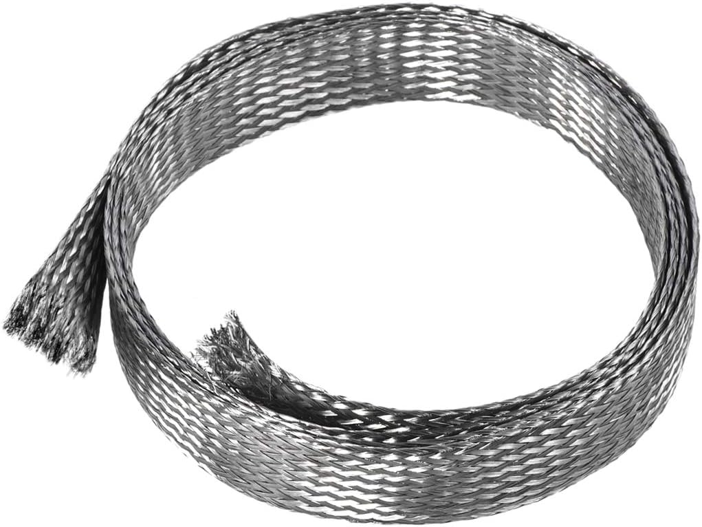 uxcell 3.3Ft - 41/64 Inch 304 Stainless Steel Sleeving Expandable Hose Cover
