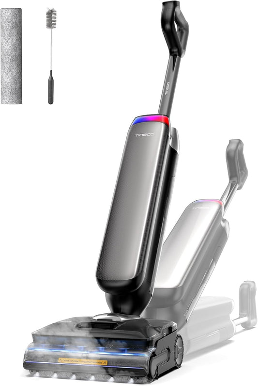 Tineco Floor One S9 Artist Steam Wet Dry Vacuum Cleaner, High-temp Steam Cleaning, 22kPa Suction, 360° SmoothDrive, Anti-Tangle Design, 185°F Flashdry, Long Runtime, 180° Lay-Flat