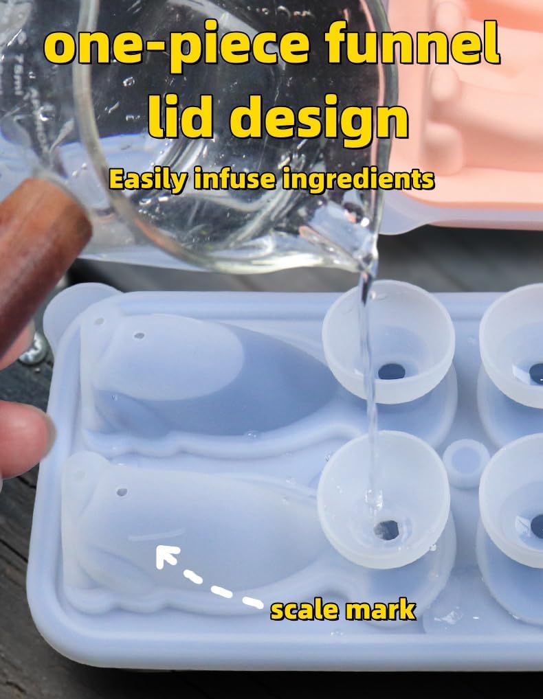 Cute 3D Labrador Dog Silicone Ice Cube Tray Mold Cartoon Animal Ice Box BPA-Free (Blue)