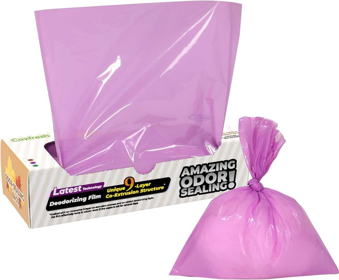 Odor Sealing Small Trash Bags Home & Food Use S-220 Count Disposable Bags, Durable and Unscented (Color:Blue)
