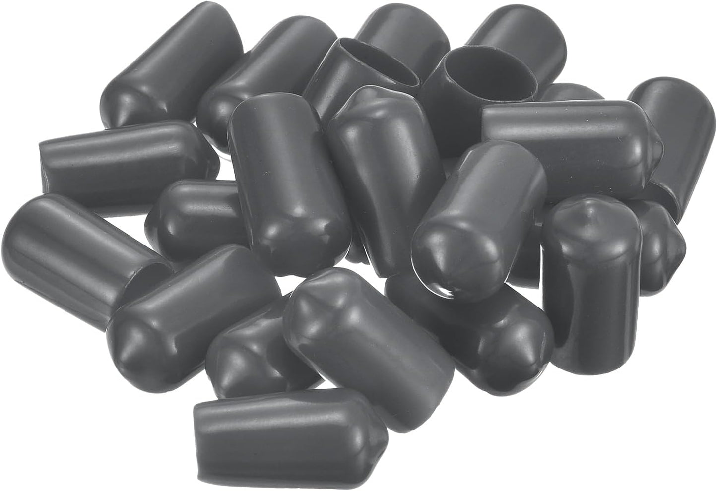 uxcell 20pcs Rubber End Caps 3.5mm ID Vinyl Round Tube Bolt Cap Cover Thread Protectors Dark Grey