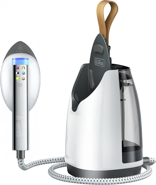 Sundu 1500W Steamer for Clothes, 2-in-1 Vertical & Flat Iron Clothes Steamer, 6 Professional Steam Modes, 800mL Tank, 30s Fast Heat-Up, Auto Shut-Off (10min), Portable Handle, Standing Design, White