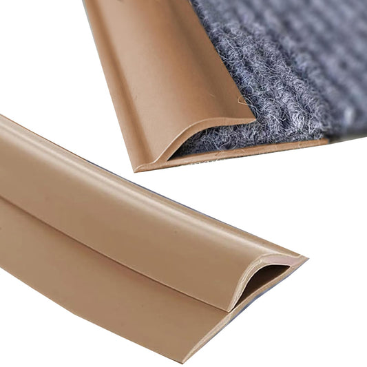 Self Adhesive Carpet Transition Strip with Edge Trim, Designed for Seamless Transitions from Carpet to Tile or Vinyl Floors, Perfect for Doorways.(Brown,8ft)