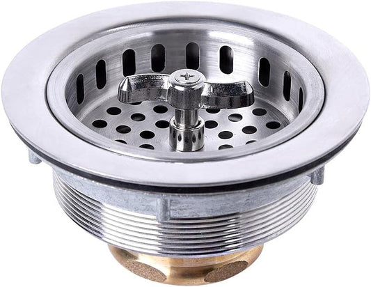 304 Stainless Steel Kitchen Sink Twist Lock Basket Drain Assembly W/Brass Nuts-VARNAHOME