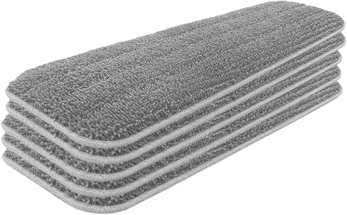 Microfiber Replacement Mop Pads 16.5''x5.5'' Compatible with Most Reveal Mop, 5 Packs Reusable Wet/Dry Floor Cleaning and Scrubbing Mops Refill Fit 14” to 16” Spray Mop Heads