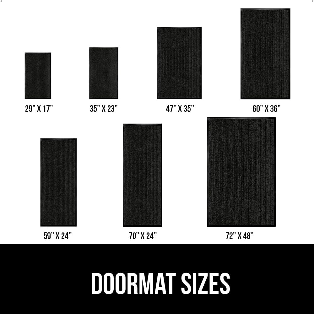 GORILLA GRIP Traffic Guard Door Mat, 60x36, Heavy Duty Welcome Mats, Commercial Office Space Doormat, Waterproof, Fade Resistant, Strong Rubber Backing, Low Profile, Shoe and Boot Scraper, Jet Black