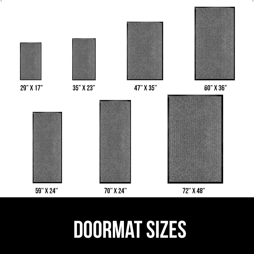 GORILLA GRIP Traffic Guard Door Mat, 60x36, Heavy Duty Welcome Mats, Commercial Office Space Doormat, Waterproof, Fade Resistant, Strong Rubber Backing, Low Profile, Shoe and Boot Scraper, Light Gray