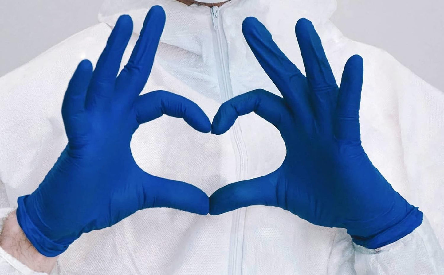 Inspire Nitrile Exam Gloves | The Original Quality Stretch Nitrile Cobalt Blue | 4.5 Gloves Disposable Latex Free Medical EMT