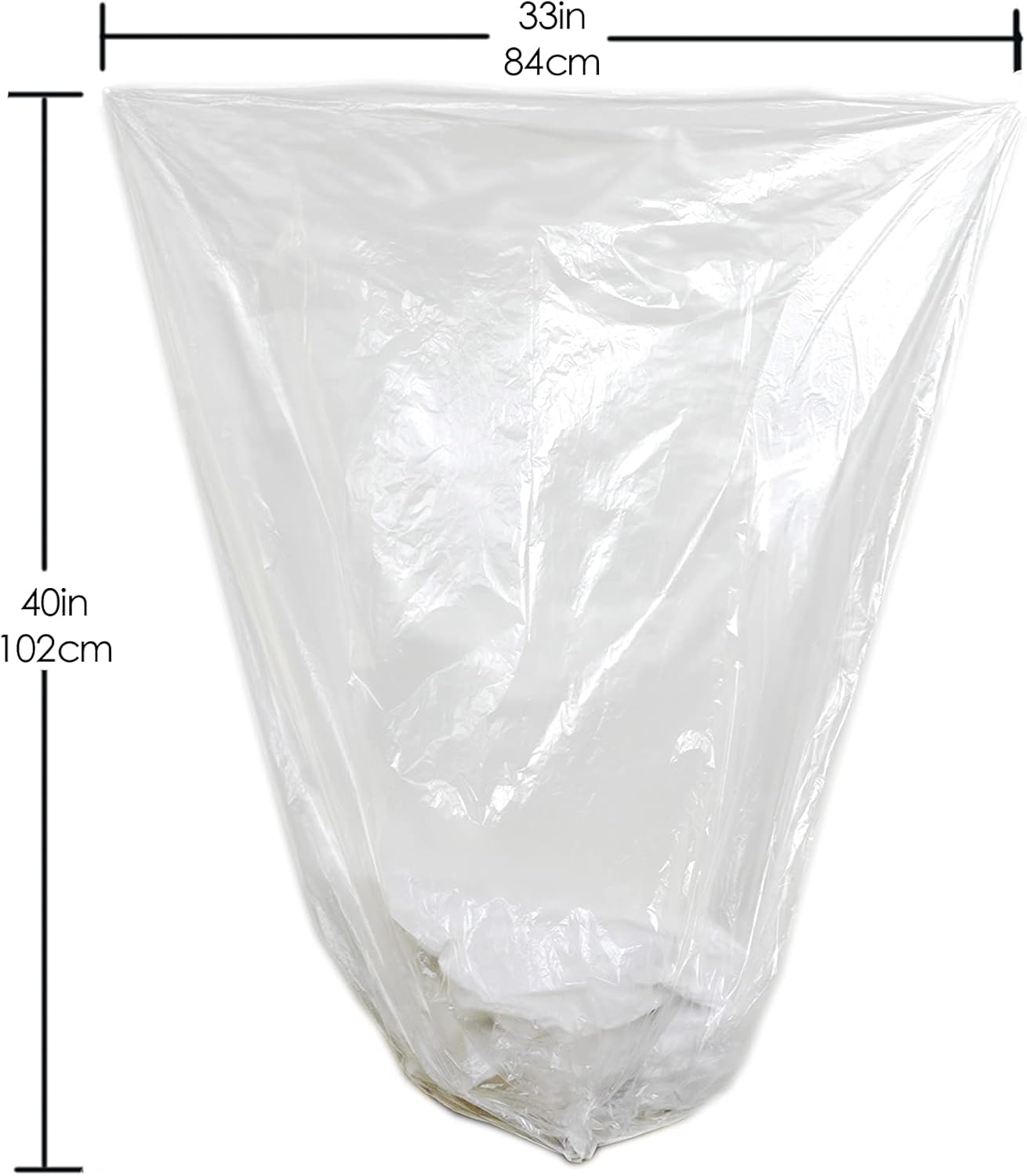 TYPLASTICS 33 Gallon Clear Trash Can Liners - 33" x 40" - High Density Garbage Bags - Case of 500 - Multipurpose for Office, Outdoor, Recycling, Industrial and Commercial