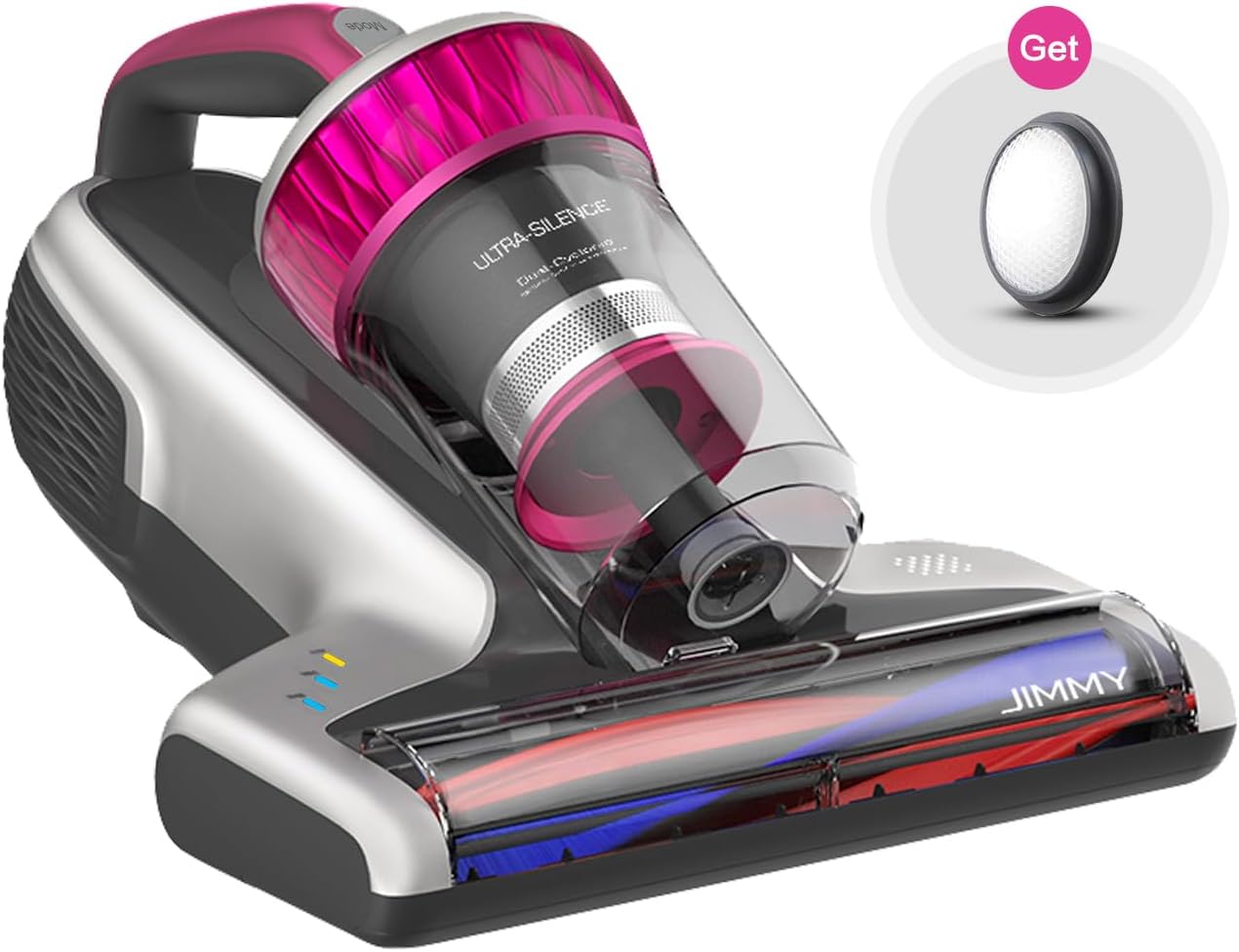 Jimmy WB73 Mattress Vacuum Cleaner, Pet Hair Vacuum, Bed Vacuum with UV & Ultrasonic, Strong Suction, Dust Recognition and Anti-allergen (WB73, Corded)