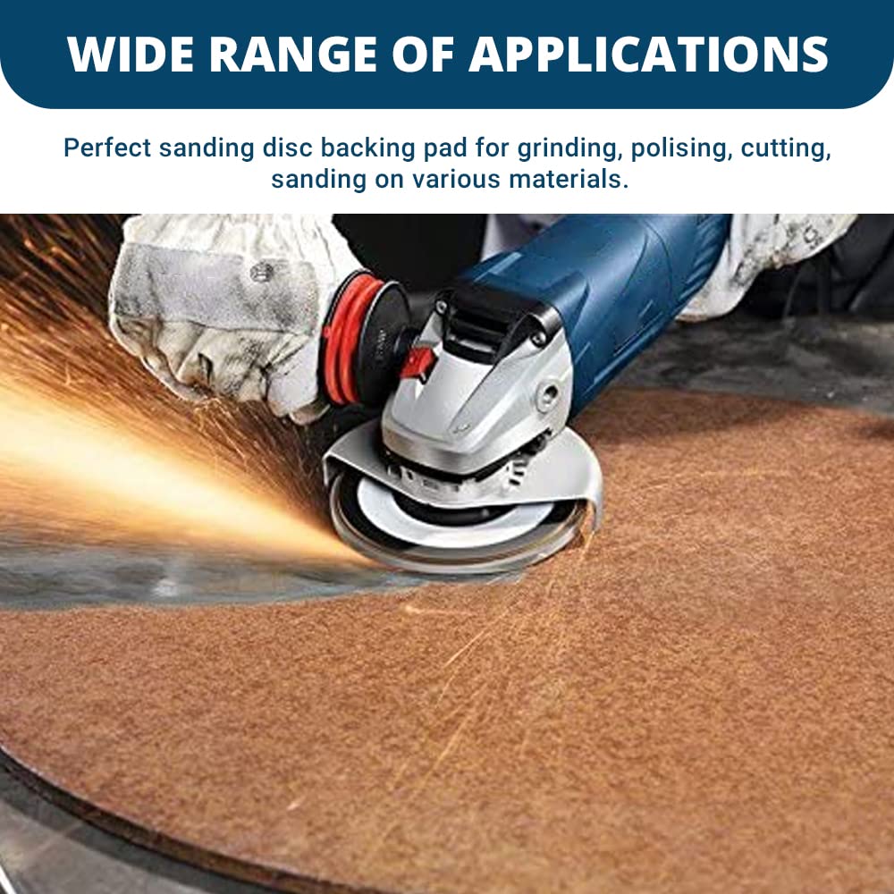 Benchmark Abrasives 4 1/2 Inch Sanding Disc Backing Pads, Resin Fiber Disc Polishing Pad for Grinding, Sanding, Stripping on Wood, Metal, 7/8" Arbor - Angle Grinder Attachments - Grinder Sanding Pad