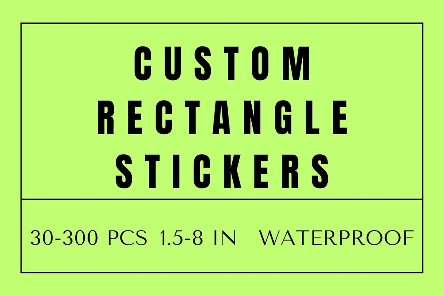 Custom Rectangle Stickers for Business Logo, Custom Rectangle Labels for Candle Jar Coffee, 30-300 pcs, Waterproof Glossy Vinyl Stickers, Upload Your Design (8x2.5 in)