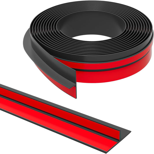 T-Shaped Door Draft Stopper, 1.37 in x 40 Ft Silicone Seal Strip for Windows Gaps, Weather Stripping Seal Stripg Shower Sweep, Black