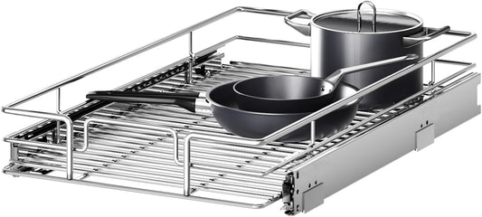 Pull Out Cabinet Organizer 10½" W x 18" D, Heavy Duty Cabinet Pull Out Shelves, Slide Out Drawers Organization for Kitchen Cabinets Bathroom