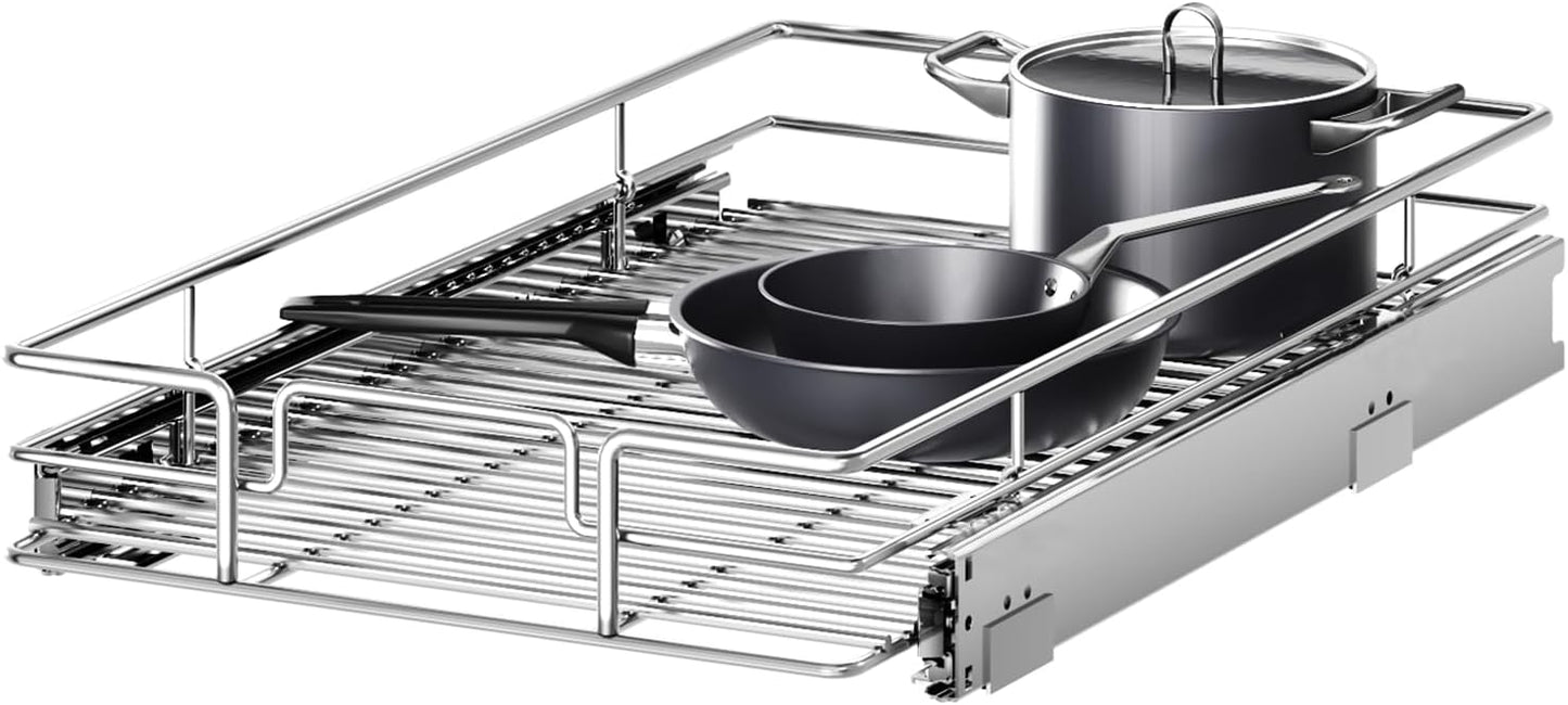 Pull Out Cabinet Organizer 11½" W x 21½" D, Heavy Duty Cabinet Pull Out Shelves, Slide Out Drawers Organization for Kitchen Cabinets Bathroom