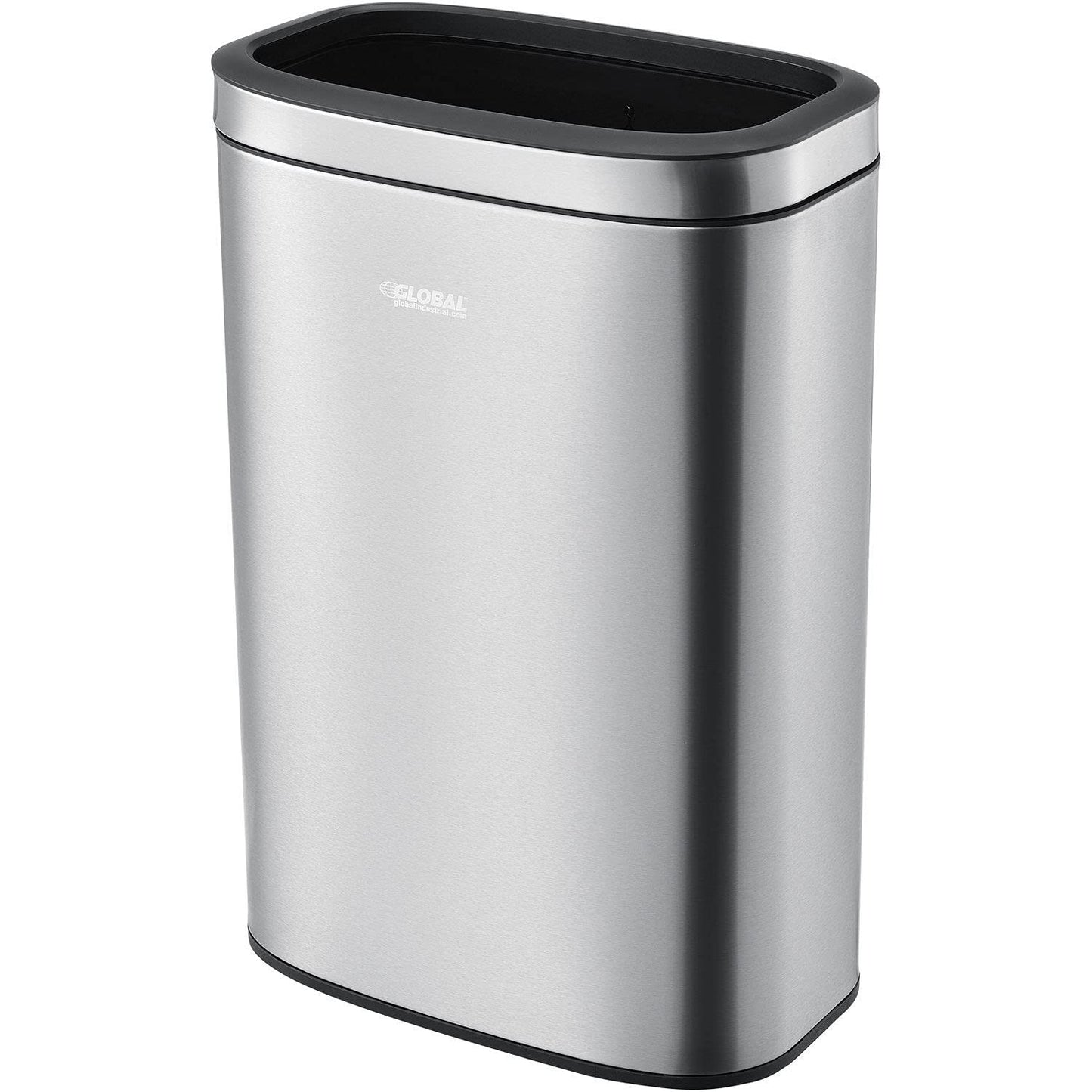 Global Industrial 10-1/2 Gallon Stainless Steel Slim Open Top Receptacle