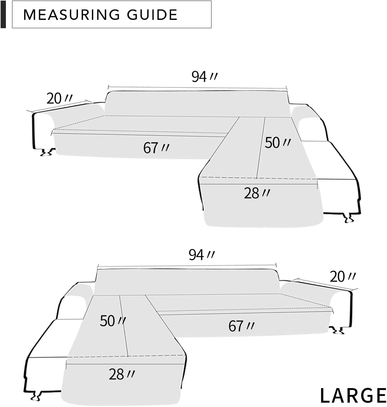 Easy-Going L Shaped Sofa Slipcover Sectional Couch Cover - Reversible, Pet & Kid Friendly (Large, Wine/Wine)