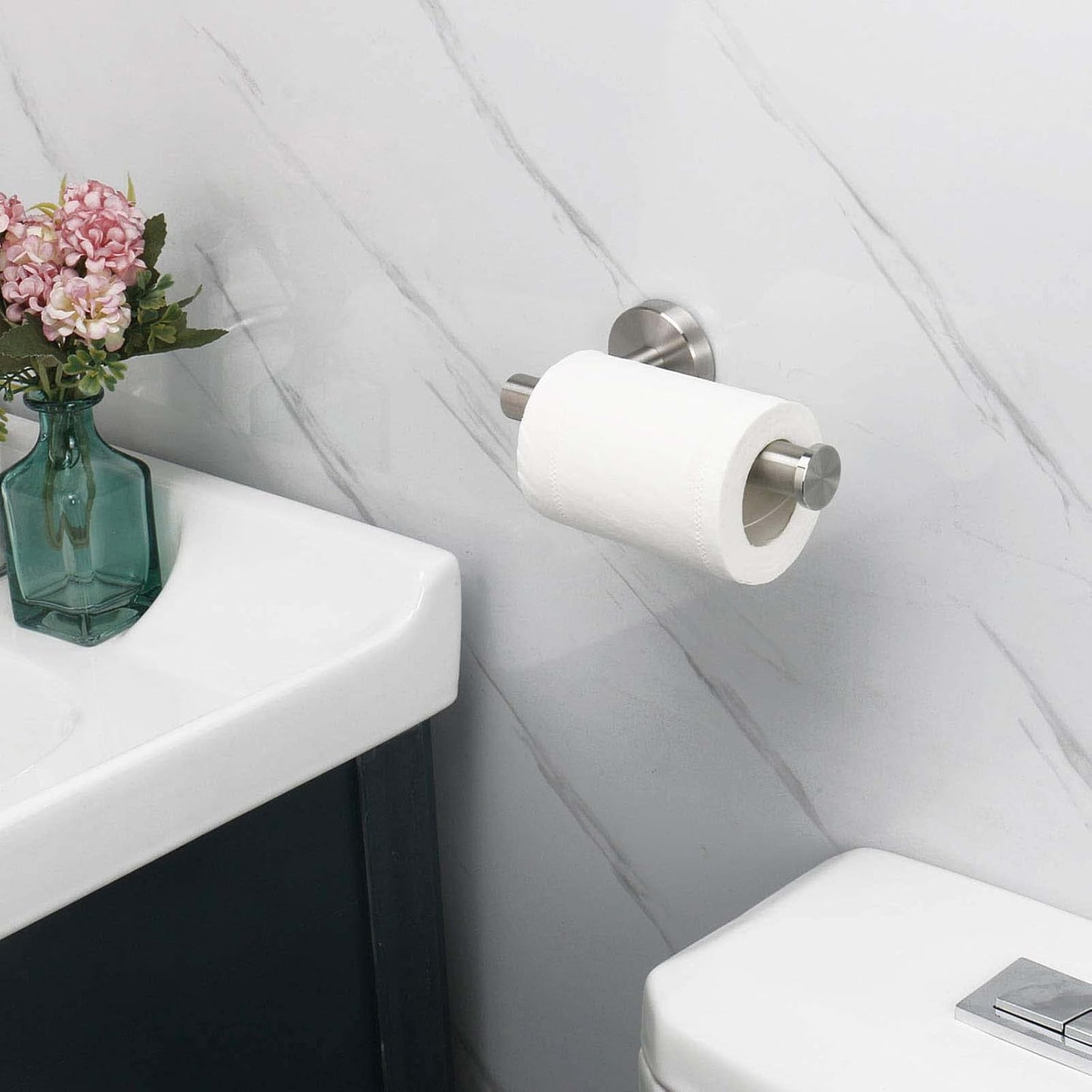 NearMoon Bathroom Toilet Paper Holder, Premium SUS304 Stainless Steel Rustproof Wall Mounted Toilet Roll Holder for Bathroom, Kitchen (10 Pack, Brushed Nickel)
