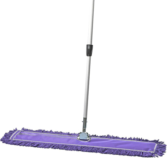 36 Inch Purple Commercial Dust Mop & Floor Sweeper with Extendable Handle – Mop for Hardwood, Tile, and Concrete Floor Cleaning