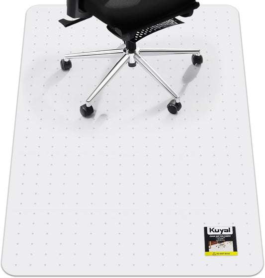 Kuyal Office Chair Mat for Carpet, 32x55 Clear Heavy Duty Computer Chair Mat, Under Desk Protector Carpeted Floors Mat, Easy Chair Movement,Ship Flat