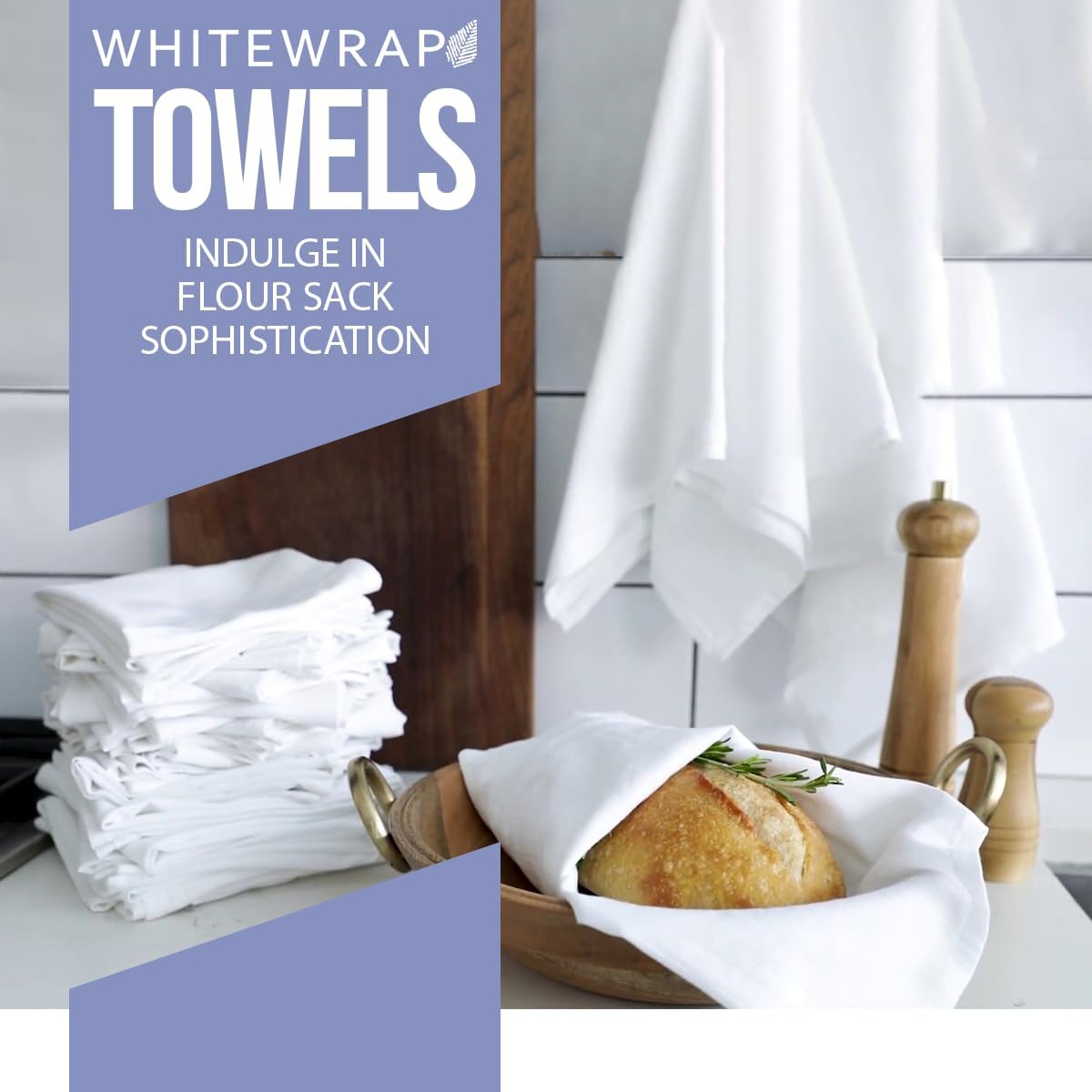 Flour Sack Towels | Tea Towel for Crafts| Kitchen Dish Cotton Blank Towel for Embroidery|Baking Bread Proofing Linen Cover| Thick Absorbent Quick Dry| 12 Pack 28"x28" White