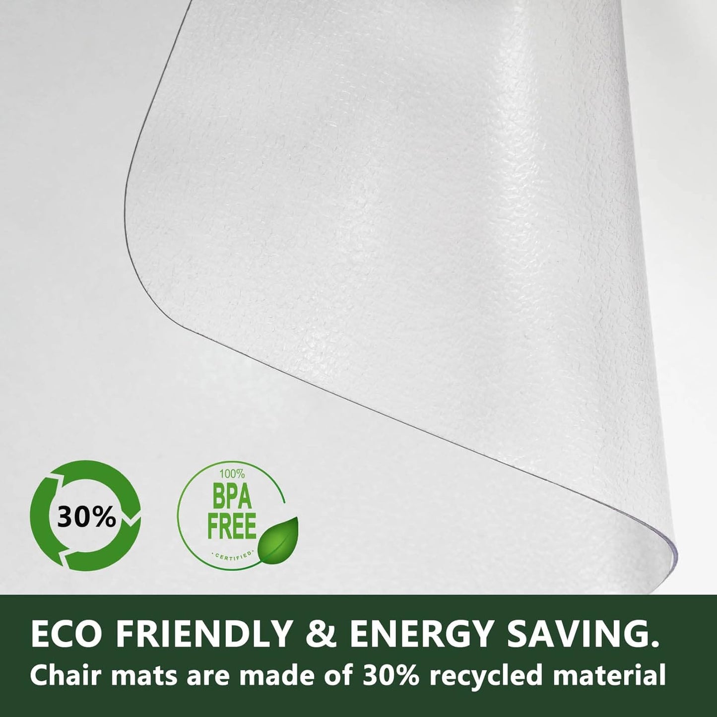 FuturHydro Chair Mat for Hardwood Floor, 30" x 48" Clear Anti-Slip Computer Desk Chair Floor Mat, Easy Glide, Transparent Mats for Office, Home and Gaming Floors (Rectangle)