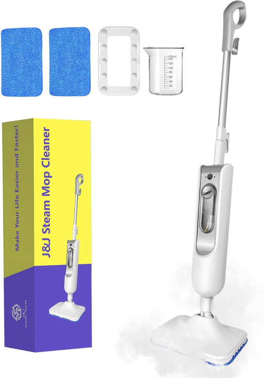 Steam Mop for Floor Cleaning, Effortless Ergonomic Design Floor Steamer for Hardwood and Tile, Adjustable Steam Modes, 1500W High Power, 16.4ft Cord, 400Ml XL Tank, 2 Washable Pad