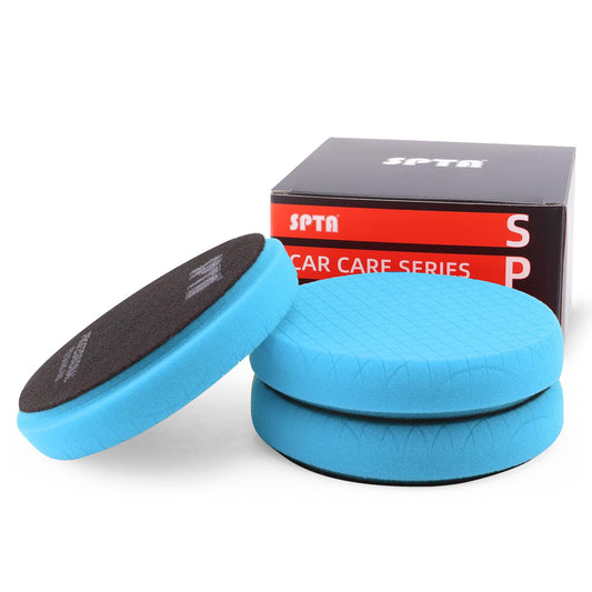 Blue Polish Pad, 3Pcs 5 Inch Buffing Polishing Pads for 125mm Backing Plate Compound Buffing Sponge for Car Buffer Polisher Compounding, Polishing and Waxing