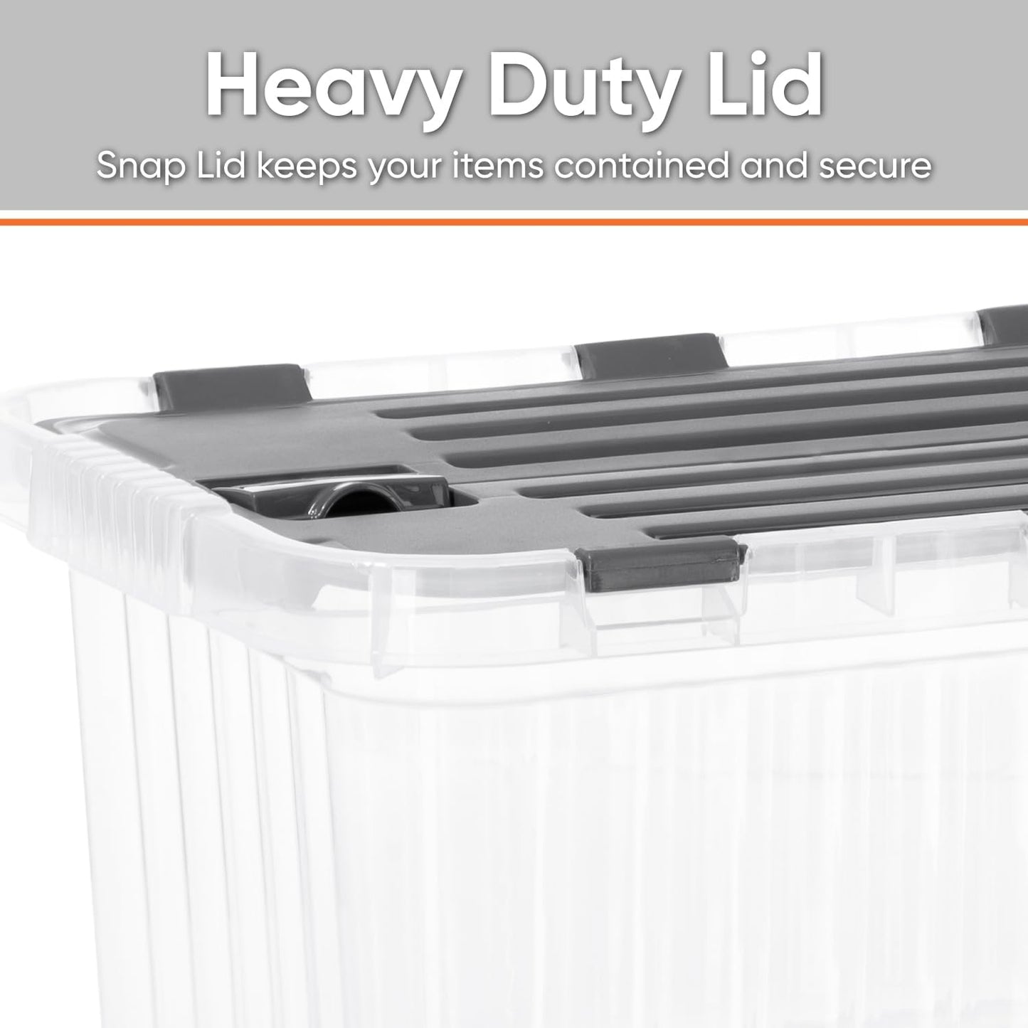 Superio Storage Bins with Lids, Clear Plastic Containers for Organizing, Stackable Totes, BPA Free, Odor Free, Organizer Boxes for Home, and Dorm (4 Pack, 20.25"x14"x10.5")