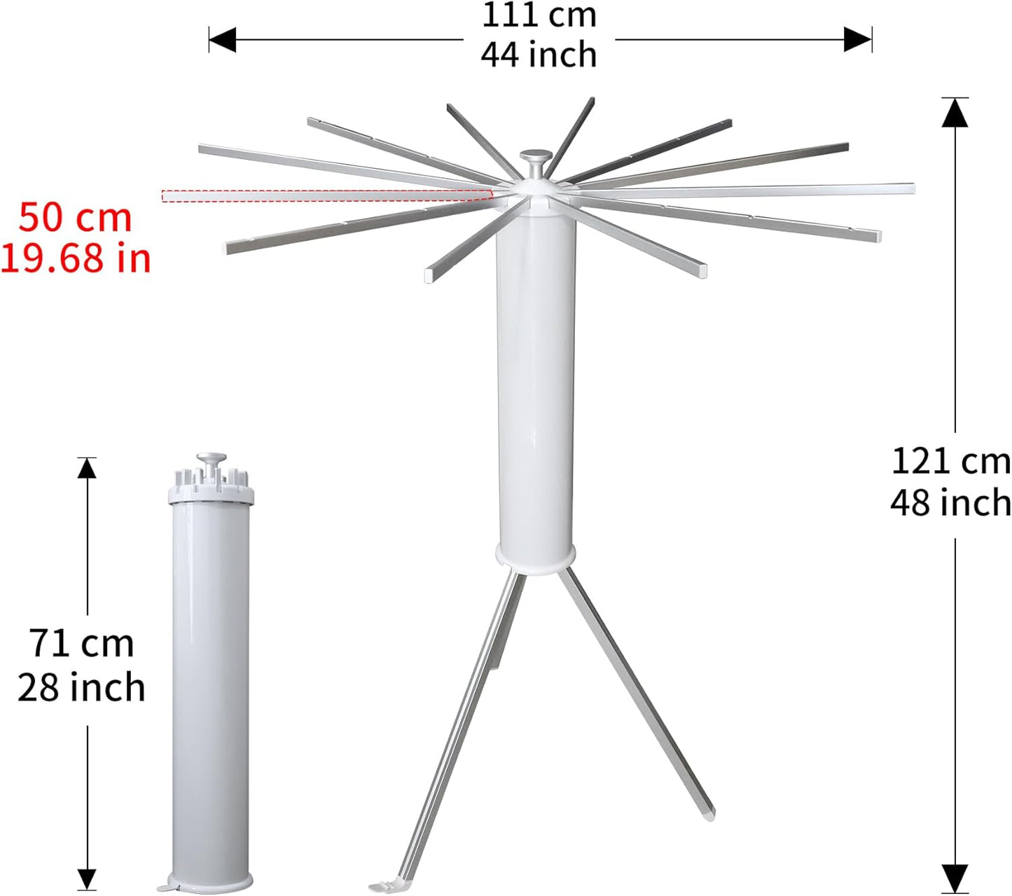 Clothes Drying Rack Tripod,Laundry Hanger Dryer Rack,Portable Foldable Drying Rack-Drying Rack Clothing Laundry Bedroom Household Aluminum-12rods
