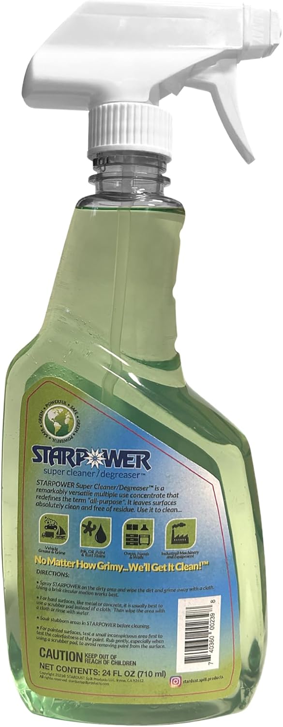 STARPOWER Heavy Duty All Purpose Multi Surface Grease, Oil, Grime Remover, 24 Ounces, Pack of 2