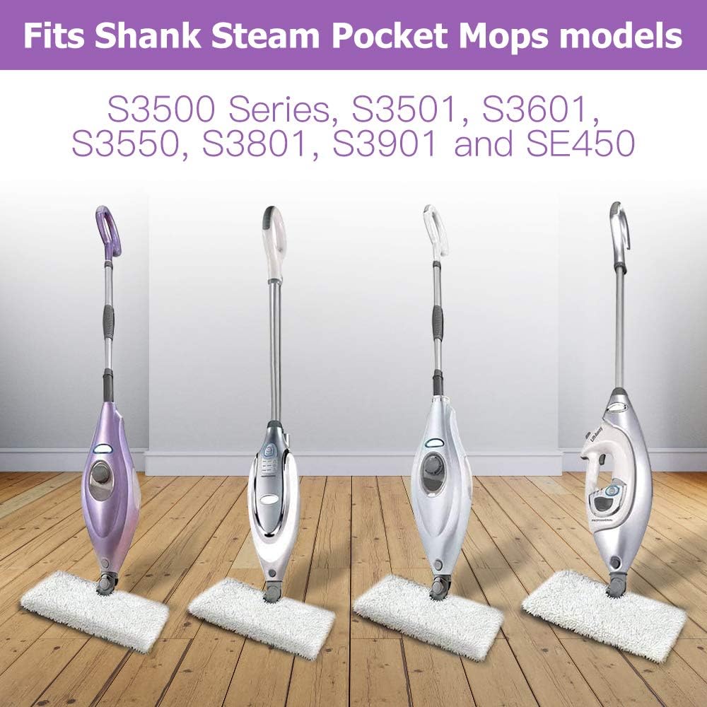 Replacement Steam Mop Pads for Shark Steam Mop Pads Compatible with S3500 Series S3501 S3601 S3550 S3901 S3801 SE450 S3801CO S3601D Steam Pocket Mop (6-Pack)