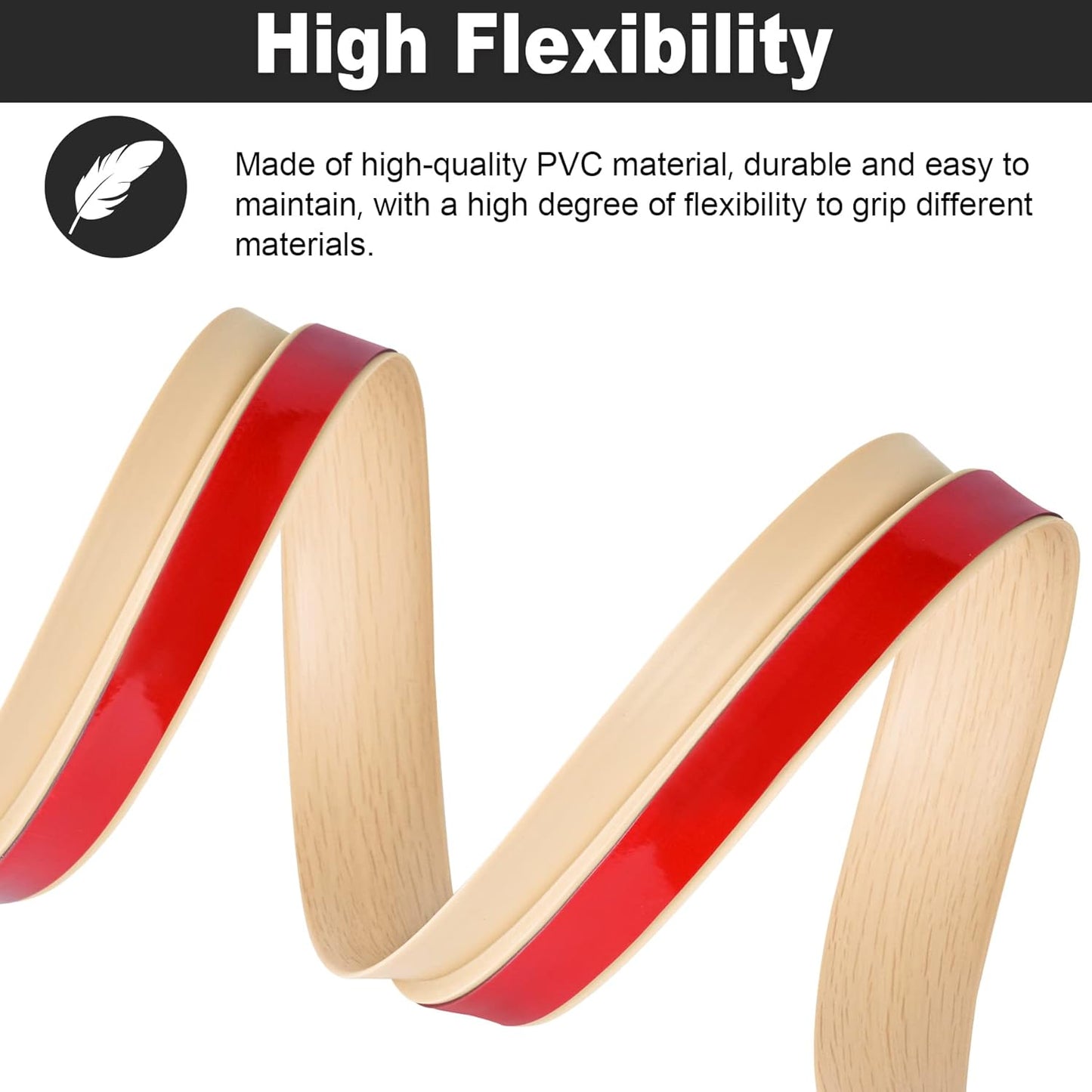 20Ft Carpet Floor Transition Strip, Self Adhesive Floor Edging Trim Strip, PVC Threshold Cover for Doorway, Floor Divider Strip Suitable for Threshold Height Less Than 5 mm - Beige Cream