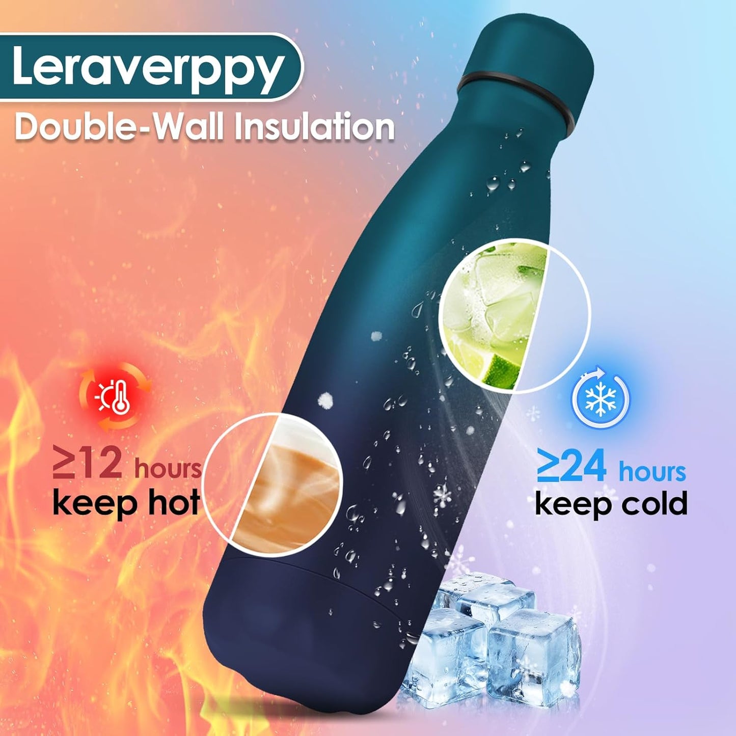 25oz Cola-Bottle Shaped Stainless Steel Leak-proof Water Bottle,Double Wall Vacuum Insulated Metal,Travel Mug For Sports Indoors & Outdoors,BPA-Free School Kid FlaskS,Mix(2 Pack)
