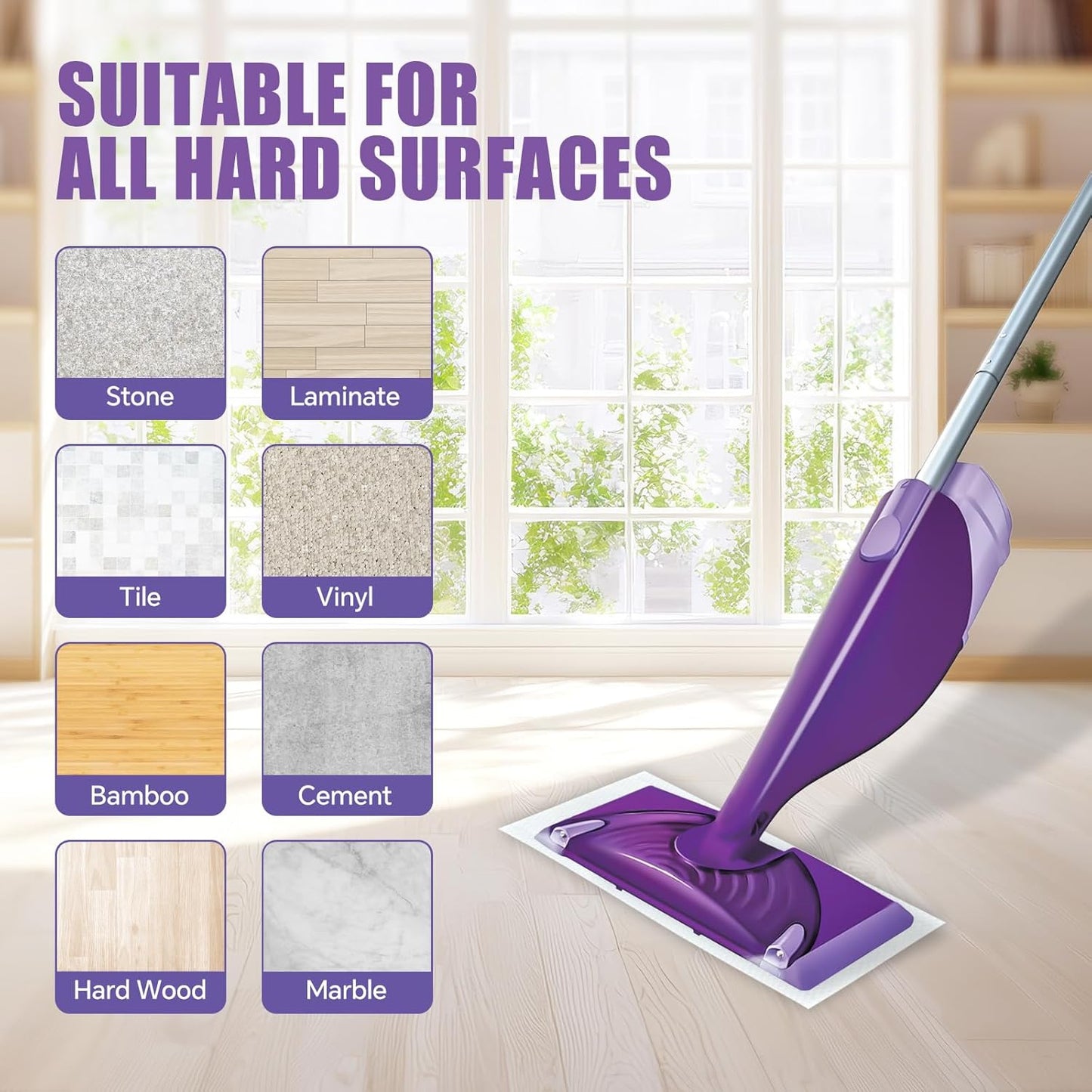 40 Pack Disposable Mop Pad Refills for Swiffer Wet Jet ，Dry&Wet Mopping Pad Compatible with Swiffer Wet Jet and Any Model of Velcro Mop，Multi Surface WetJet Pad for Floor Cleaning
