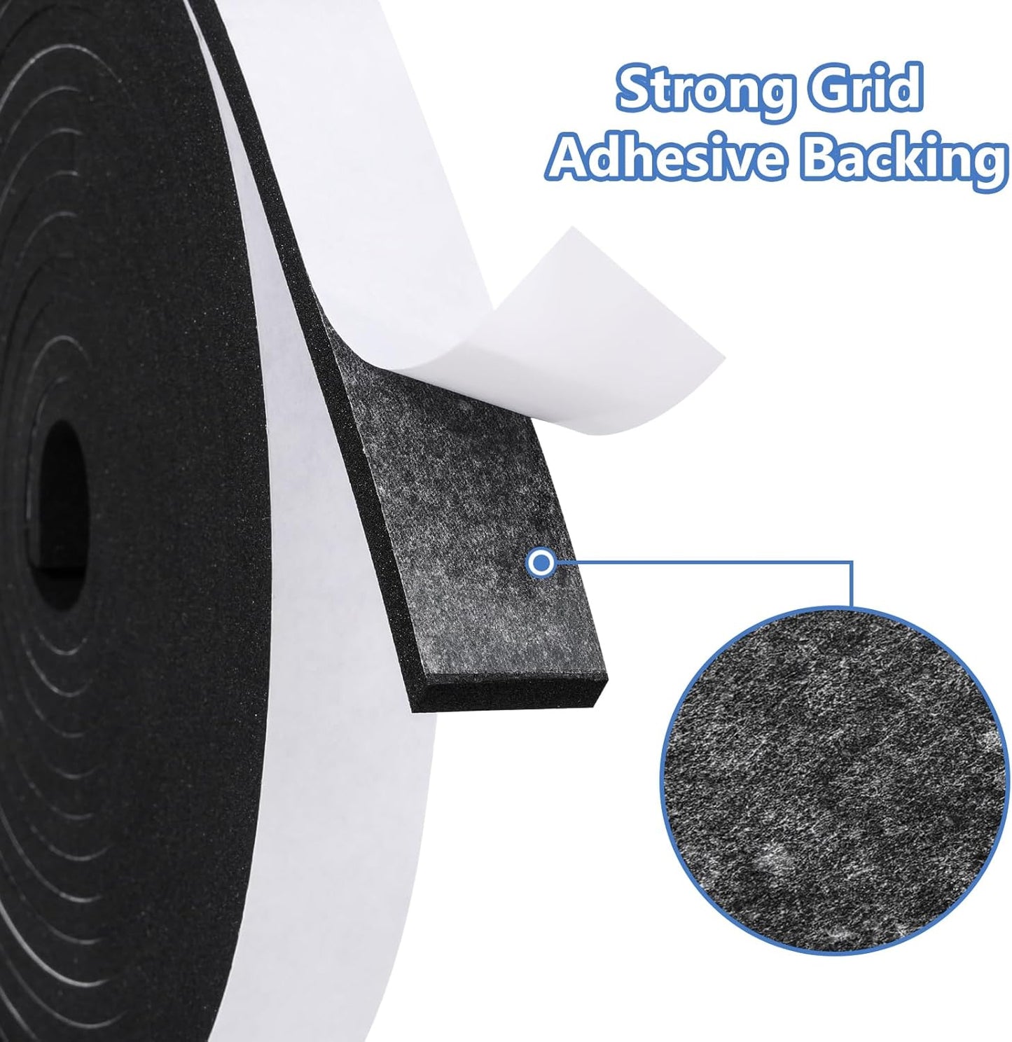 Weather Stripping Door Seal Strip- 1 Inch X 1/8 Inch X 26Feet, Strong Adhesive, Lightproof, Soundproof, Weatherproof Foam Tape Insulation for Sliding Door, Front Door Frame, Windows- Black