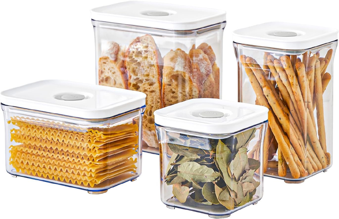 VAKUEN Premium Airtight Food Storage Containers 4-piece/Set, BPA Free, 100% Leak Proof, Keep food fresh up to 5 times longer than non-vacuum storage