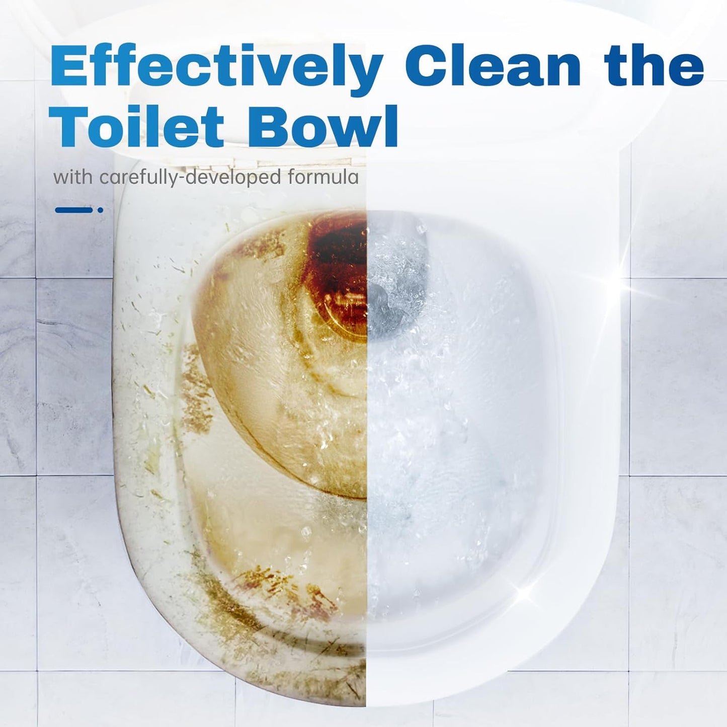 Vacplus Toilet Bowl Cleaner Tablets 12 PACK, Automatic Toilet Bowl Cleaners with Bleach for Deodorizing and Descaling, Bathroom Cleaner Against Tough Stains