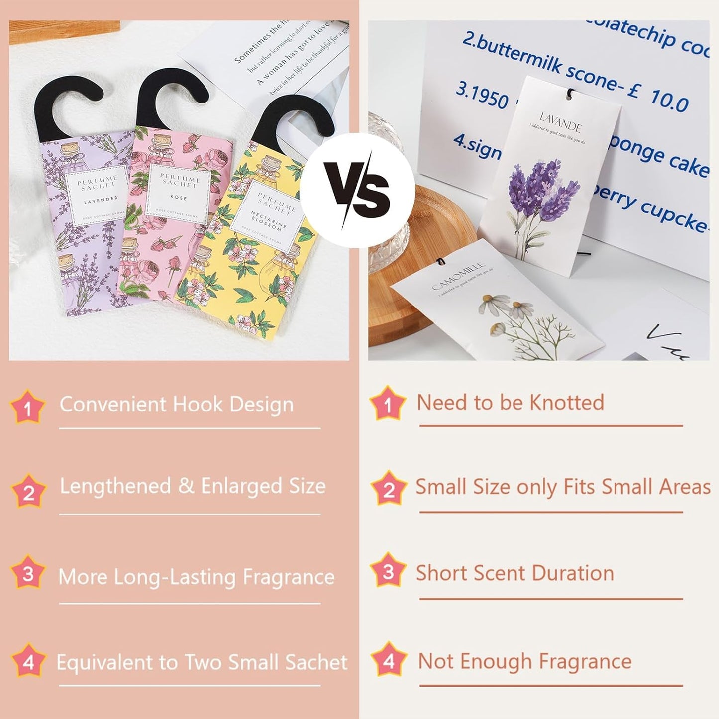 ROSE COTTAGE Large 12 Packs Fresh Linen Hanging Closet Deodorizer Air Freshener Long Lasting Scented Sachets Smell Goods for House
