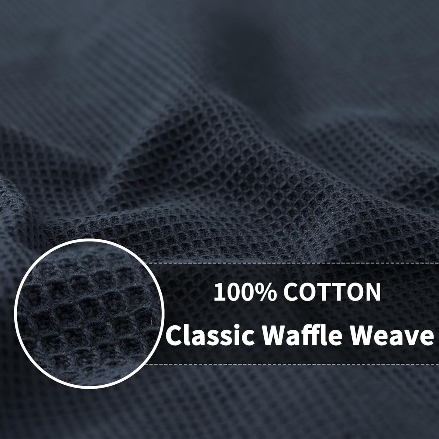 Homaxy 100% Cotton Waffle Weave Dish Cloths - 12 Pack Soft and Absorbent Dish Towels - 12 x 12 Inches Quick Dry Dish Rags - Dark Grey