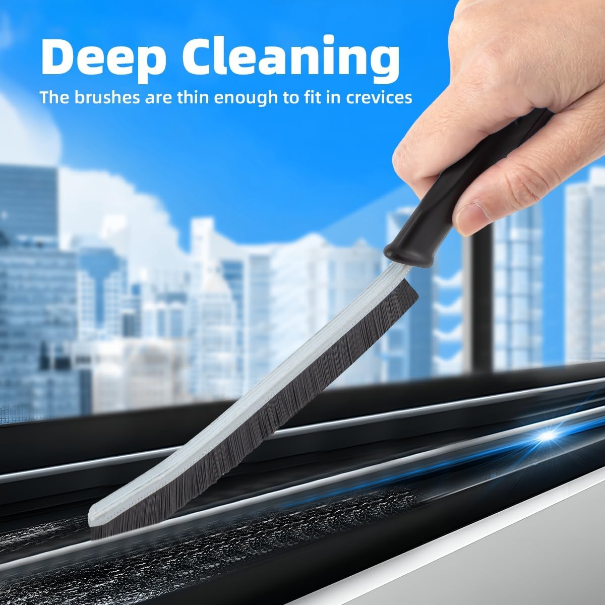 Hard Bristle Crevice Cleaning Brush-Thin Gap Scrub Brush, Small Cleaning Brush, Grout Brush, Kitchen Brush, Cleaning Tools for Toilet, Bathroom, Sink, Home, Household, Window (6, Mint)