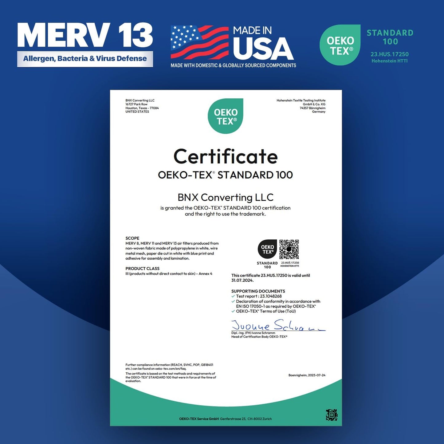 BNX TruFilter 14x30x1 Air Filter MERV 13 (6-Pack) - MADE IN USA - Electrostatic Pleated Air Conditioner HVAC AC Furnace Filters for Allergies, Pollen, Mold, Bacteria, Smoke, Allergen, MPR 1900 FPR 10