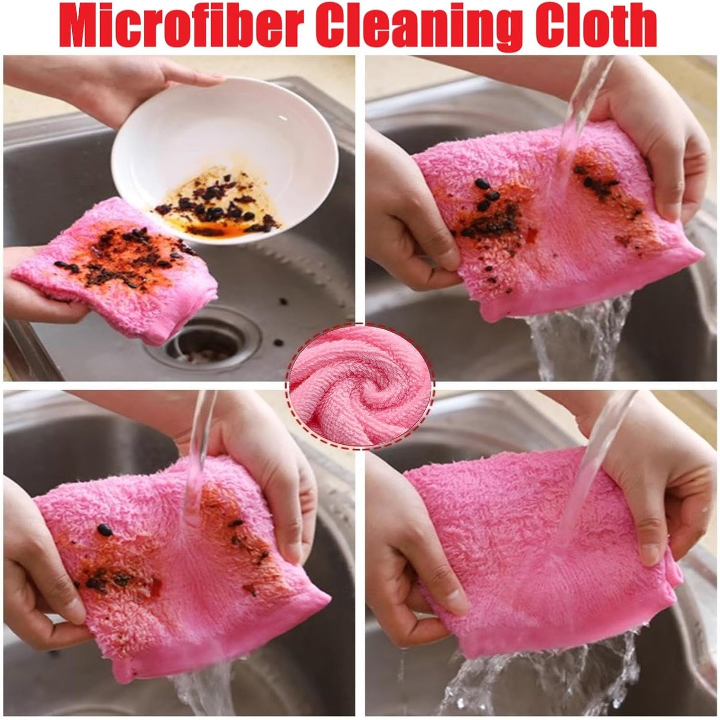 Bamboo Microfiber Cleaning Cloth-8Pcs Kitchen Wash Cloths,Wood Fiber Window Glass Rags,Micro Fiber Cloth for Cleaning Suitable for Dishes,Car Towel Rag Made From Baby Washcloths Material (yellow)