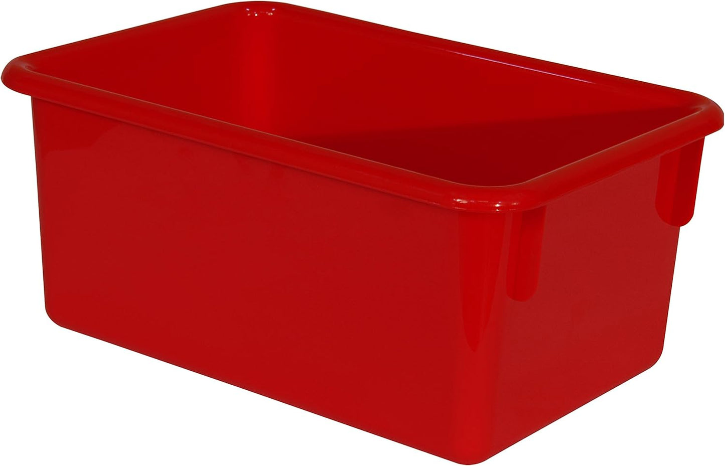 Wood Designs Cubby Storage Bin, Heavy Duty Plastic Containers for Kids Red Cubby Tray Set of 25