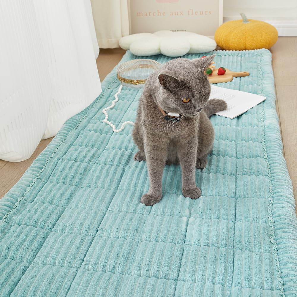 Couch Cover for Dogs Washable, Fuzzy Pet Couch Covers for 3 Cushion Sofa Pet Friendly, Non Slip Sofa Cover (Blue, 27.6" x 70.9"/70 x 180cm)
