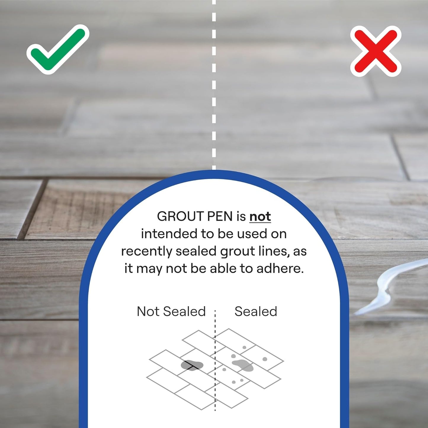 Grout Pen Black Tile Paint Marker: Waterproof Grout Paint, Tile Grout Colorant and Sealer Pen - Narrow 5mm, 2 Pack with Extra Tips (7mL) - Black