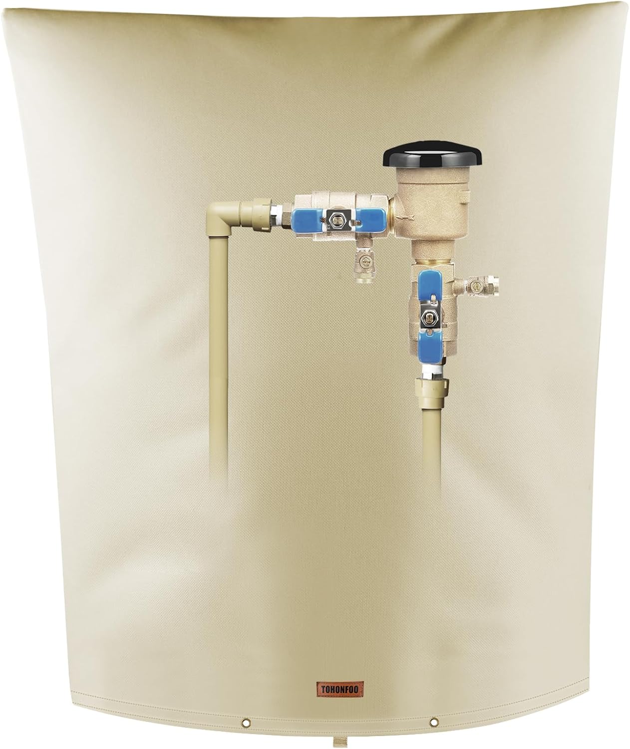 Backflow Preventer Pipe Insulation Cover (5°F) - Irrigation Sprinkler Valve Insulated Pouch - Water Well Pump Cover - Sturdy 5 Layers for Winter Freeze Protection, 24" W x 36" H, Beige