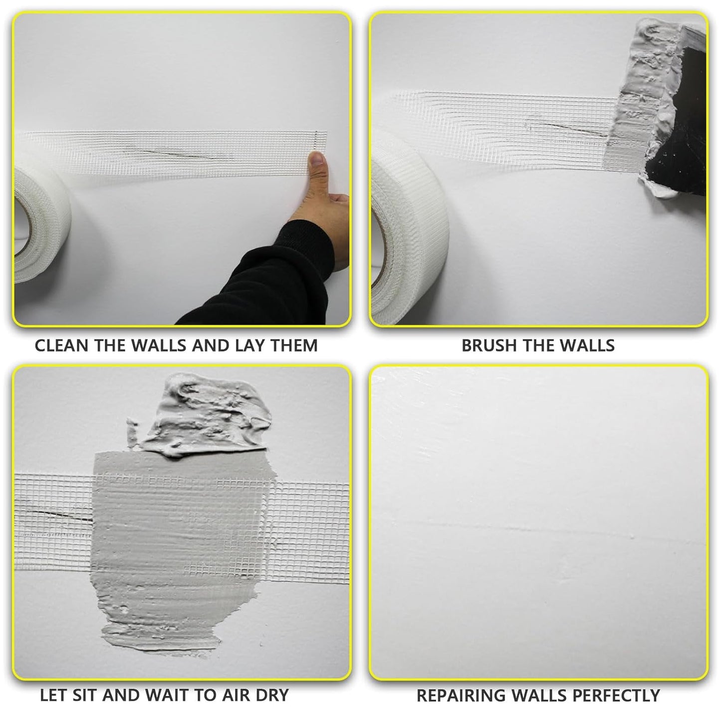 Drywall Joint Tape, 4" 100 Feet Self-Adhesive Encrypted Fiberglass Drywall Repair Mesh Tape for Wall Cracks and Seam Patch